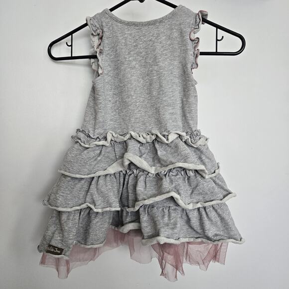 Matilda Jane Whiskers Dress Girls Sz 4 Gray with Tulle - Picture 2 of 8